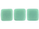 CzechMates Glass 6mm Aqua Glow Turquoise Two-Hole Tile Bead Strand