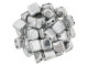 CzechMates Glass 2-Hole Square Tile Beads 6mm 'Silver'