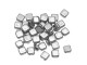 CzechMates Glass 2-Hole Square Tile Beads 6mm 'Silver'