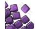 CzechMates Glass, 2-Hole Square Tile Beads 6mm, Metallic Purple Suede