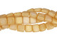 CzechMates Glass 6mm Honey Shimmer Milky White Two-Hole Tile Bead Strand