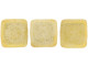 CzechMates Glass 6mm Honey Shimmer Milky White Two-Hole Tile Bead Strand