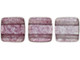 CzechMates Glass 6mm ColorTrends Transparent Dusty Cedar Two-Hole Tile Bead Strand