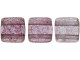 CzechMates Glass 6mm ColorTrends Transparent Dusty Cedar Two-Hole Tile Bead Strand