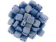 CzechMates Glass 6mm Sueded Gold Opaque Blue Two-Hole Tile Bead Strand
