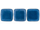 CzechMates Glass 6mm ColorTrends Saturated Metallic Little Boy Blue Two-Hole Tile Bead Strand