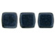 CzechMates Glass 6mm Metallic Suede Dark Blue Two-Hole Tile Bead Strand
