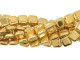 CzechMates Glass 6mm 24K Gold-Plated Two-Hole Tile Bead Strand