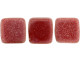 CzechMates Glass 6mm Metallic Suede Guava Two-Hole Tile Bead Strand