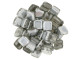 CzechMates Glass 6mm Silver 1/2 Coat Two-Hole Tile Bead Strand