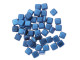 CzechMates Glass, 2-Hole Square Tile Beads 6mm, Metallic Blue Suede