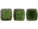 CzechMates Glass 6mm Polychrome Olive Mauve Two-Hole Tile Bead Strand