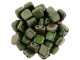 CzechMates Glass 6mm Polychrome Olive Mauve Two-Hole Tile Bead Strand
