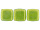 CzechMates Glass 6mm ColorTrends Saturated Metallic Lime Punch Two-Hole Tile Bead Strand