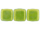 CzechMates Glass 6mm ColorTrends Saturated Metallic Lime Punch Two-Hole Tile Bead Strand