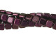 CzechMates Glass 6mm Polychrome Pink Olive Two-Hole Tile Bead Strand