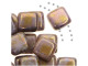 CzechMates Glass 2-Hole Square Tile Beads 6mm Opaque Gold / Smokey Topaz Luster