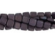 CzechMates Glass 6mm Navy Matte Vega Two-Hole Tile Bead Strand