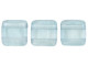 CzechMates Glass 6mm Luster Transparent Blue Two-Hole Tile Bead Strand