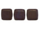 CzechMates Glass 6mm Chocolate Brown Matte Bronze Vega Two-Hole Tile Bead Strand