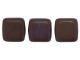 CzechMates Glass 6mm Chocolate Brown Matte Bronze Vega Two-Hole Tile Bead Strand