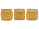 CzechMates Glass 6mm Gold Marbled Topaz Two-Hole Tile Bead Strand
