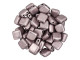 CzechMates Glass 6mm ColorTrends Saturated Metallic Almost Mauve Two-Hole Tile Bead Strand