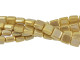 CzechMates Glass 6mm Brown Iris French Beige Two-Hole Tile Bead Strand