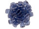 CzechMates Glass 6mm Montana Blue Two-Hole Tile Bead Strand