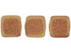 CzechMates Glass 6mm Sueded Gold Ruby Two-Hole Tile Bead Strand