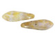 CzechMates Glass 16 x 5mm Opaque White Tortoise Bronze Picasso Two-Hole Dagger Bead (50pc Strand)