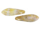 CzechMates Glass 16 x 5mm Opaque White Tortoise Bronze Picasso Two-Hole Dagger Bead (50pc Strand)