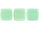 CzechMates Glass 6mm Sueded Gold Milky Aquamarine Two-Hole Tile Bead Strand