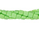 CzechMates Glass 6mm Matte Honeydew Two-Hole Tile Bead Strand