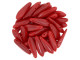 Add dramatic color and dimension to designs with the CzechMates glass 16 x 5mm opaque red two-hole dagger beads. These beads feature a dagger shape with two stringing holes at the top of the bead. They can dangle from designs or stand out in seed bead embroidery. The two stringing holes even allow you to add them to multi-strand looks. You will have even more design possibilities when you use these beads in your projects. They feature crimson red color. 