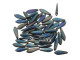 CzechMates Glass 2-Hole Dagger Spear Beads 16x5mm - Matte Iris Green