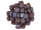 CzechMates Glass 6mm Siam Matte Vega Two-Hole Tile Bead Strand