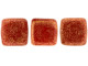 CzechMates Glass 6mm Red Antique Shimmer Two-Hole Tile Bead Strand