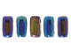CzechMates Glass 2-Hole Rectangle Brick Beads 6x3mm - Blue Iris