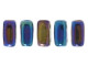 CzechMates Glass 2-Hole Rectangle Brick Beads 6x3mm - Blue Iris