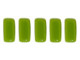 CzechMates Glass 3 x 6mm Opaque Olive 2-Hole Brick Bead Strand