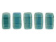 CzechMates Glass 3x6mm Atlantis Blue Iris Luster 2-Hole Brick Bead (50pc Strand)