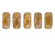 CzechMates Glass 3x6mm Transparent Gold/Smoke Topaz Luster 2-Hole Brick Bead (50pc Strand)