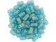 CzechMates Glass 3 x 6mm Sueded Gold Teal 2-Hole Brick Bead Strand