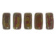 CzechMates Glass 3x6mm Umber with Picasso 2-Hole Brick Bead (50pc Strand)