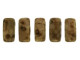 CzechMates Glass 3 x 6mm Opaque Lt Beige Copper Picasso 2-Hole Brick Bead Strand
