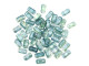 CzechMates Glass 2-Hole Rectangle Brick Beads 6x3mm - Dual Lustered Blue / Green