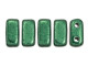CzechMates Glass 3 x 6mm ColorTrends Saturated Metallic Martini Olive 2-Hole Brick Bead (50pc Strand)