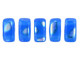 CzechMates Glass 3 x 6mm Peacock Milky Baby Blue 2-Hole Brick Bead Strand