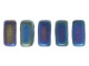 CzechMates Glass 2-Hole Rectangle Brick Beads 6x3mm - Matte Blue Iris